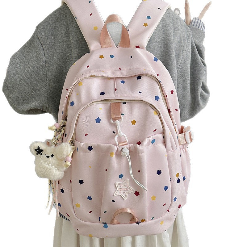 Backpack with Colorful Star Pattern and Versatile Compartments Kalsten