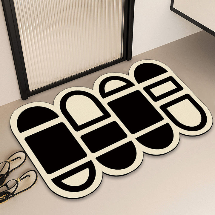 Artistic Abstract Checkered Area Mat