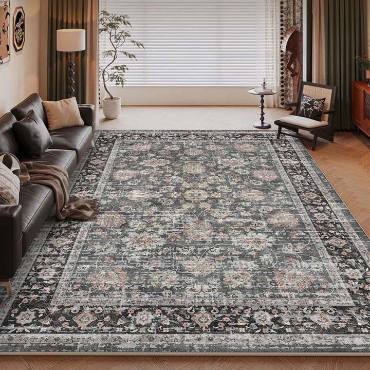 Vintage Floral Pattern Area Rug
