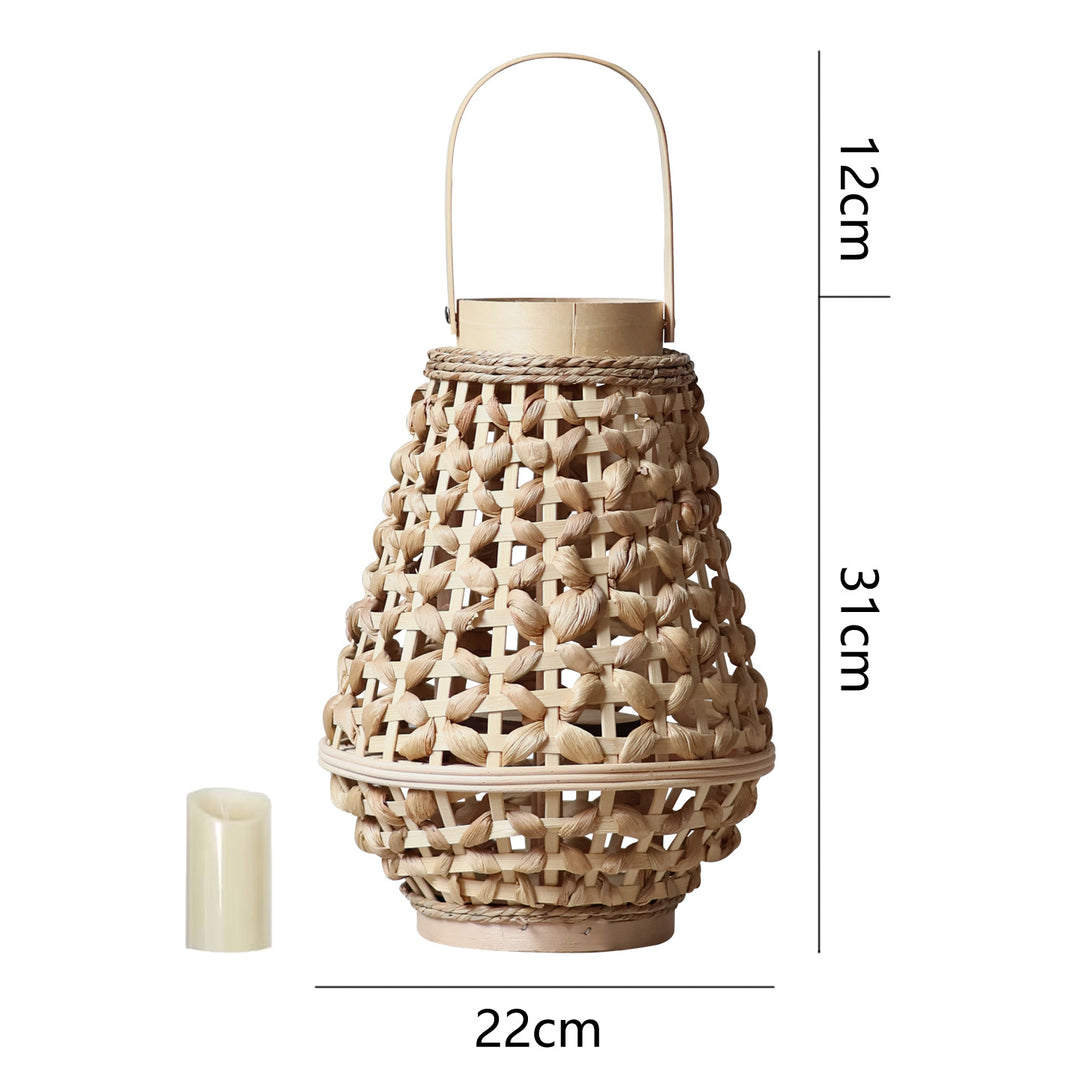 Elegant lantern made of braided rattan Kalsten