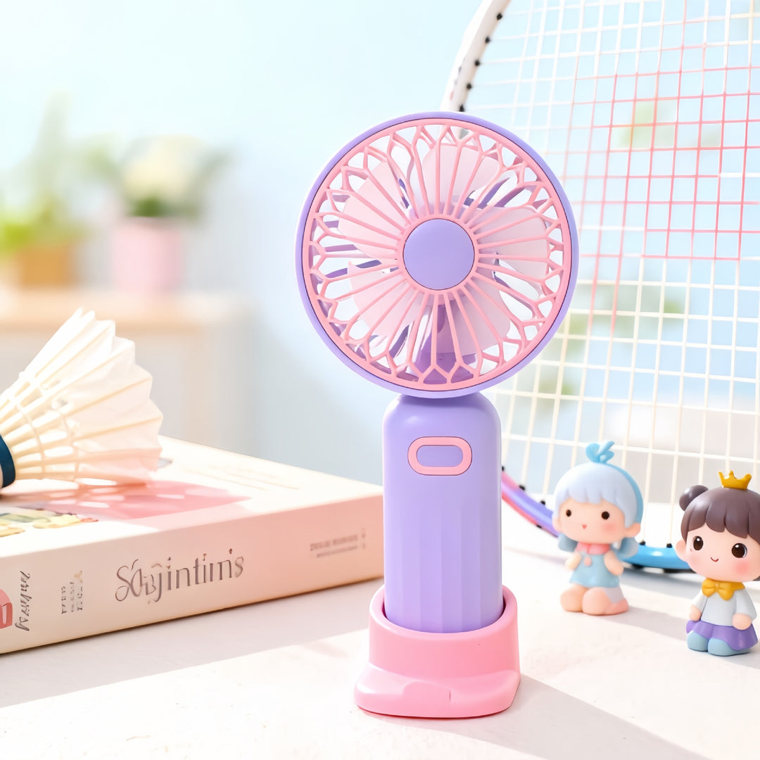 Women's Portable Mini Fan with Integrated Stand Kalsten