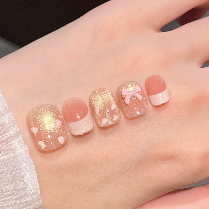 Decorative Press-On Nails with Gem Accents Kalsten