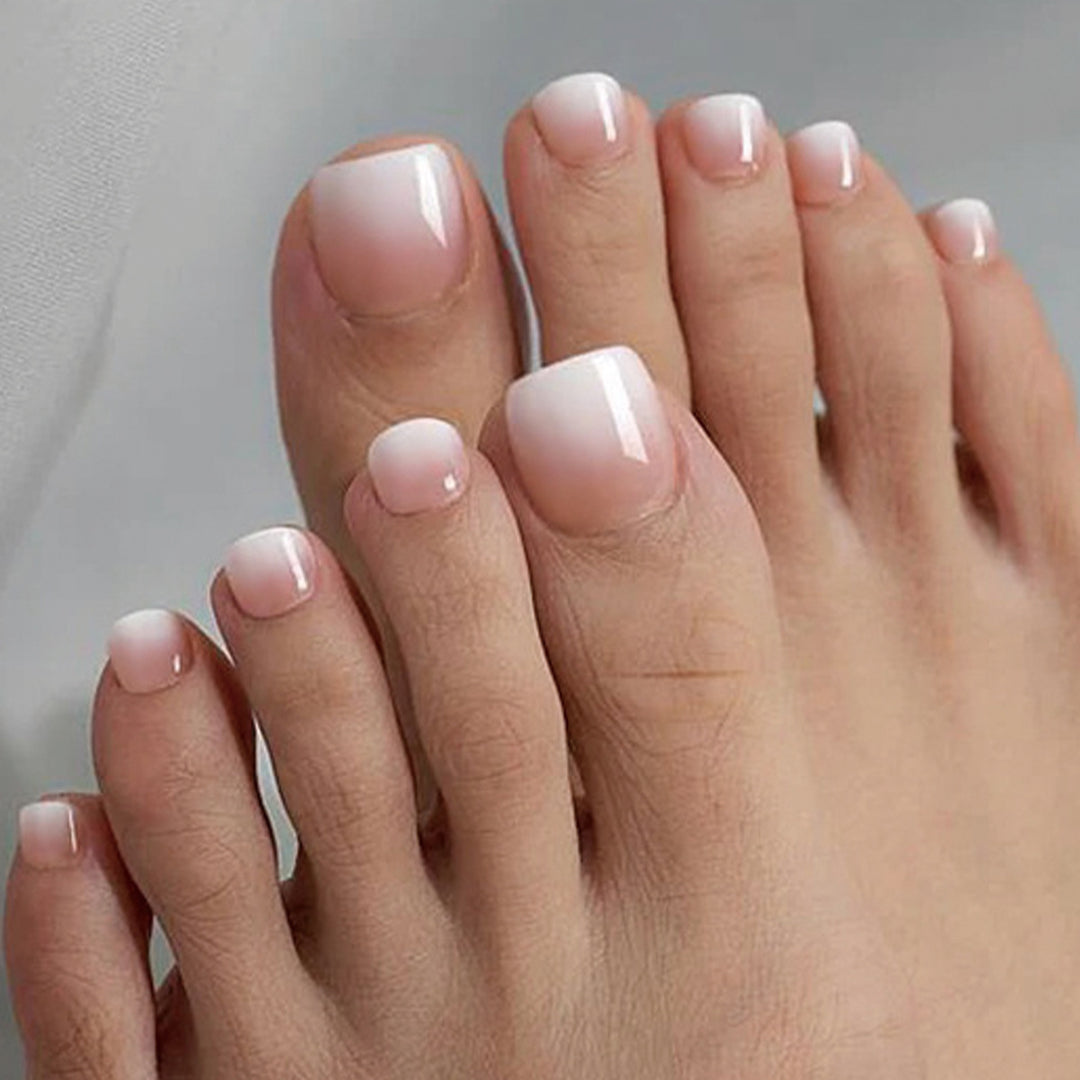 Elegant French Tip Press-On Toenails Kalsten