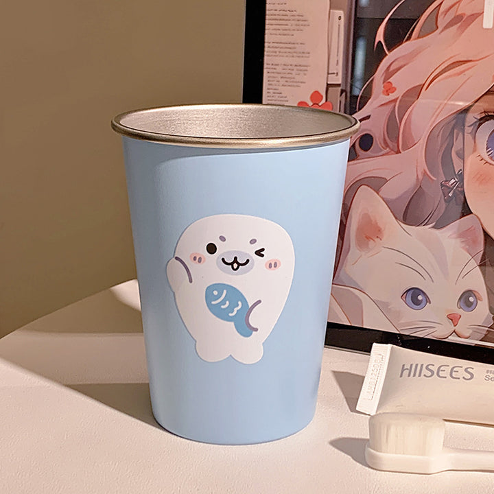 Stainless steel cup with cute seal motif Kalsten