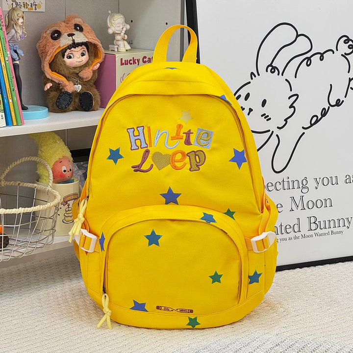 Fun Embroidered Star Patterned Backpack