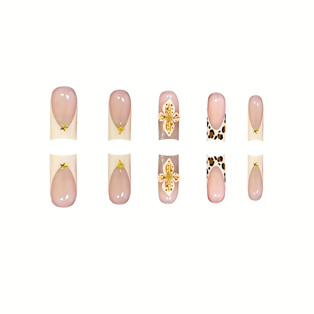 Decorative 3D Floral Press-On Nail Art Kalsten