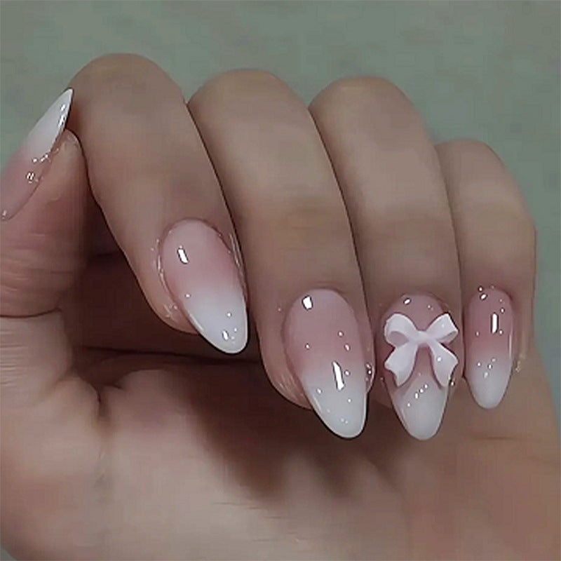 Elegant Bow Accent Press-On Nails kalsten