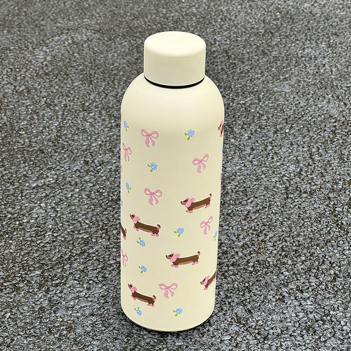 Ladies insulated drinking bottle with floral design and hygienic closure system Kalsten