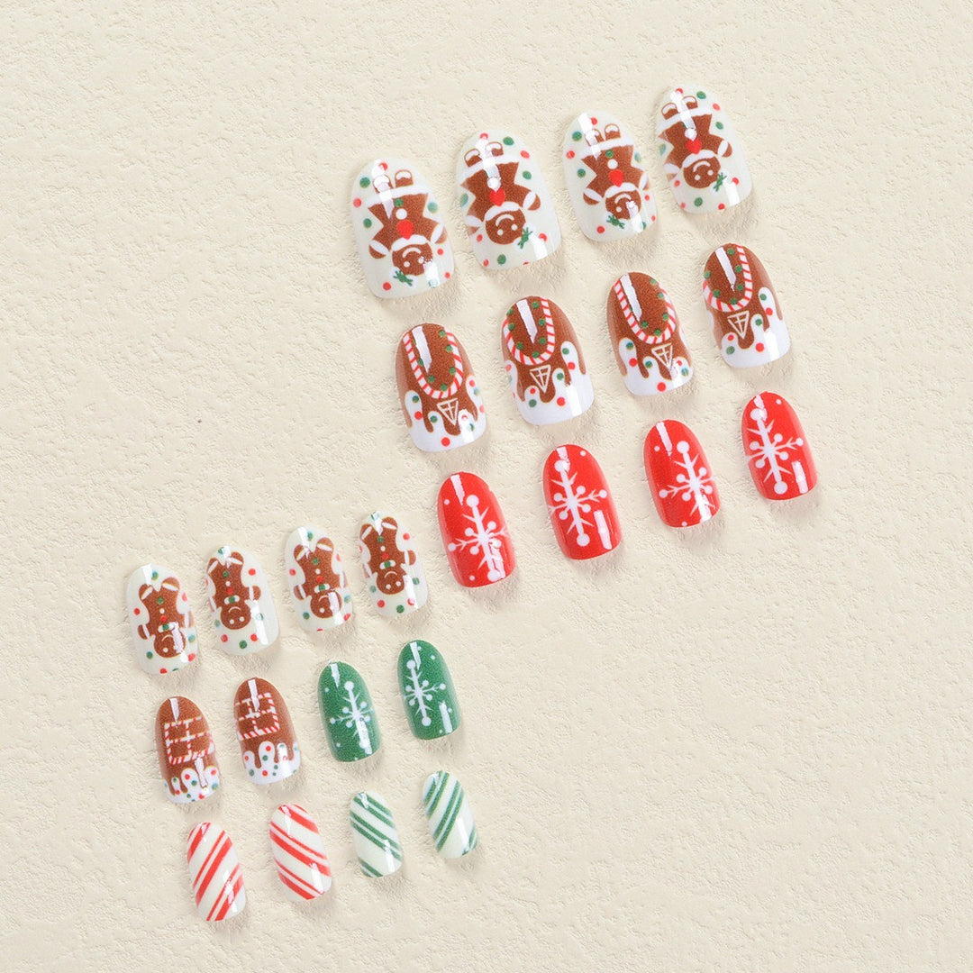 Artificial nail set with festive cookie design Kalsten