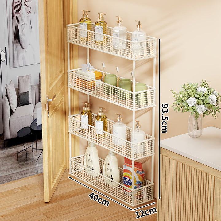 Slim Narrow Pull-Out Mesh Storage Organizer for Cabinet and Door Gap