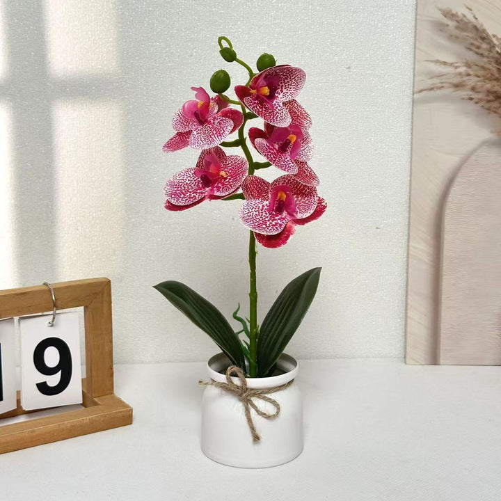 Lifelike Orchid Plant Arrangement for Indoor Home Decor
