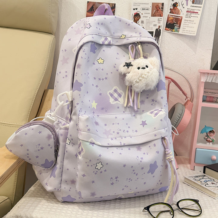 Cartoon-Embellished Casual Backpack Kalsten