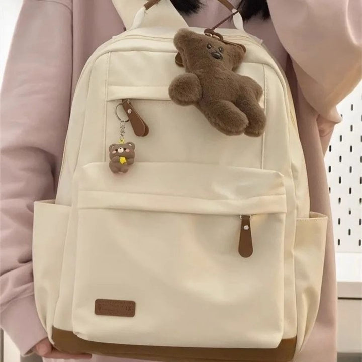 Fashionable leisure backpack with cute bear charm Kalsten