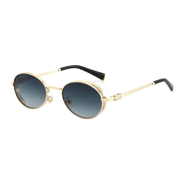 Ladies Round Designer Sunglasses with Elegant Metal Frame Kalsten