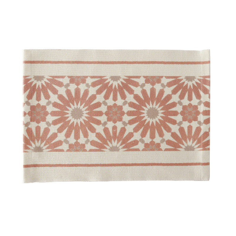Woven placemat made of cotton blend with geometric diamond trim and fine texture Kalsten