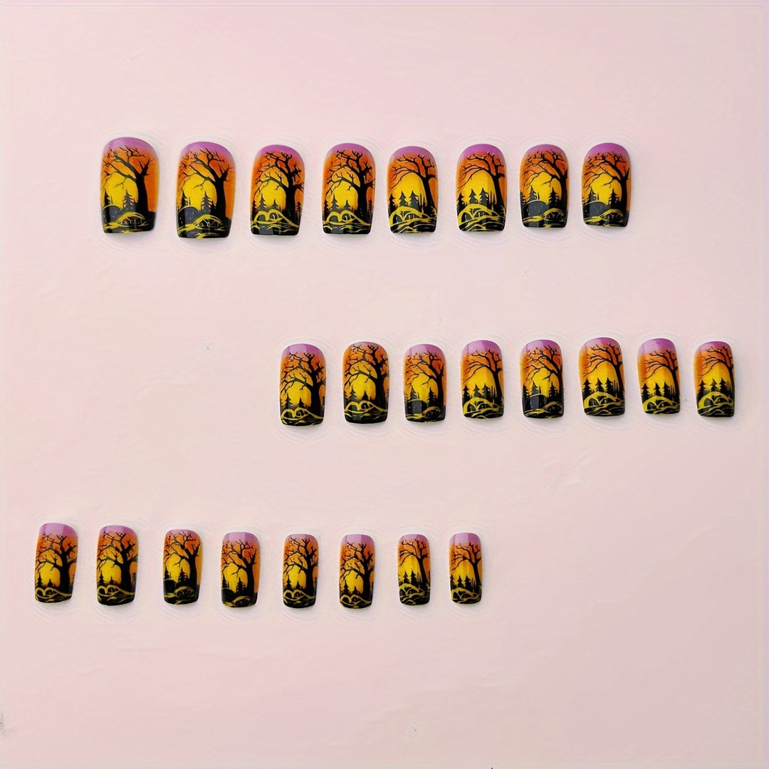 Artificial nails with winter dried flower design Kalsten
