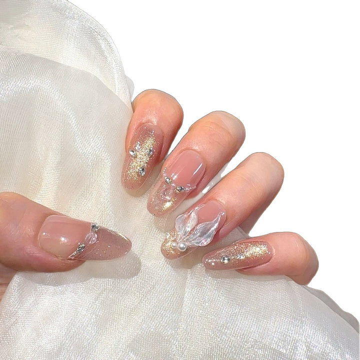 Elegant Rhinestone Embellished Press-On Nails Kalsten