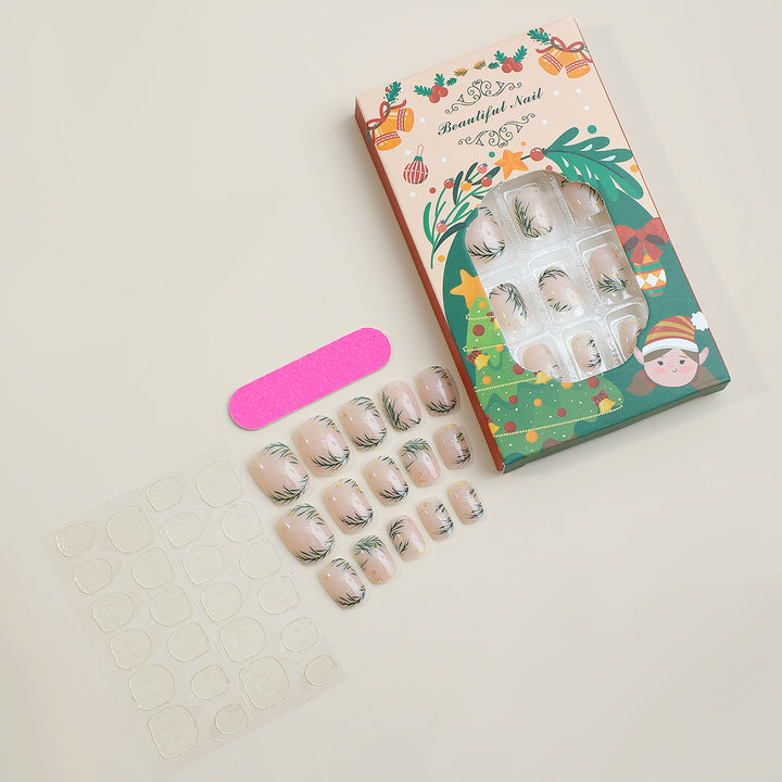 Decorative Press-On Nail Art Kit with Holiday-Themed Designs kalsten