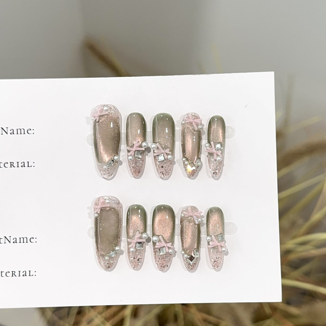 Decorative Glitter Press-On Nail Set