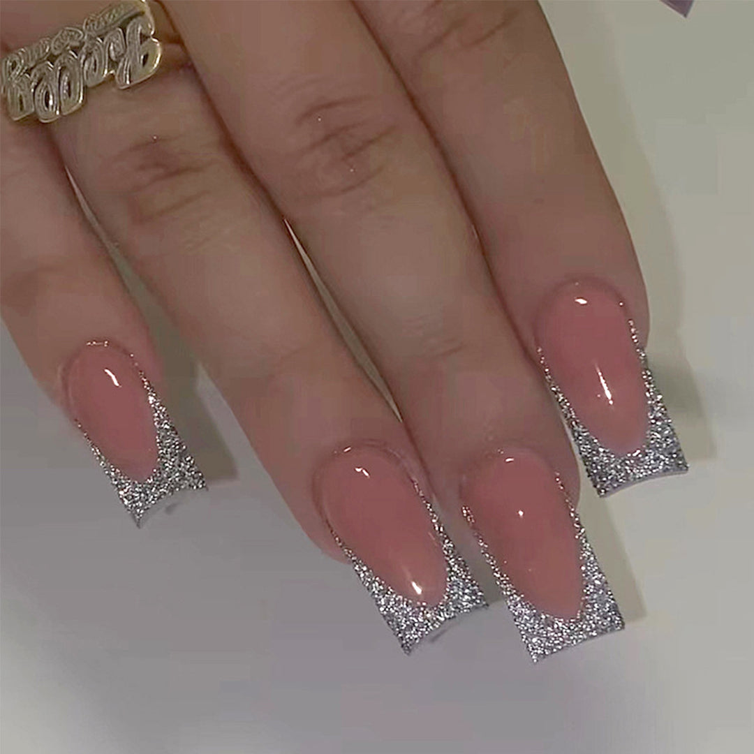 Glittering French Tip Nail Art Kalsten