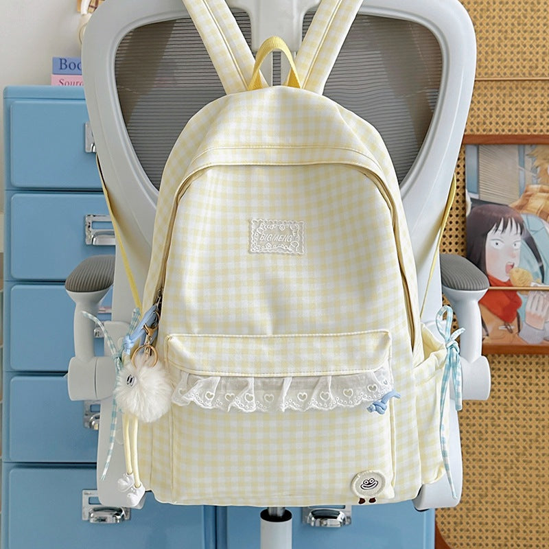 Cute Gingham Print Backpack Kalsten