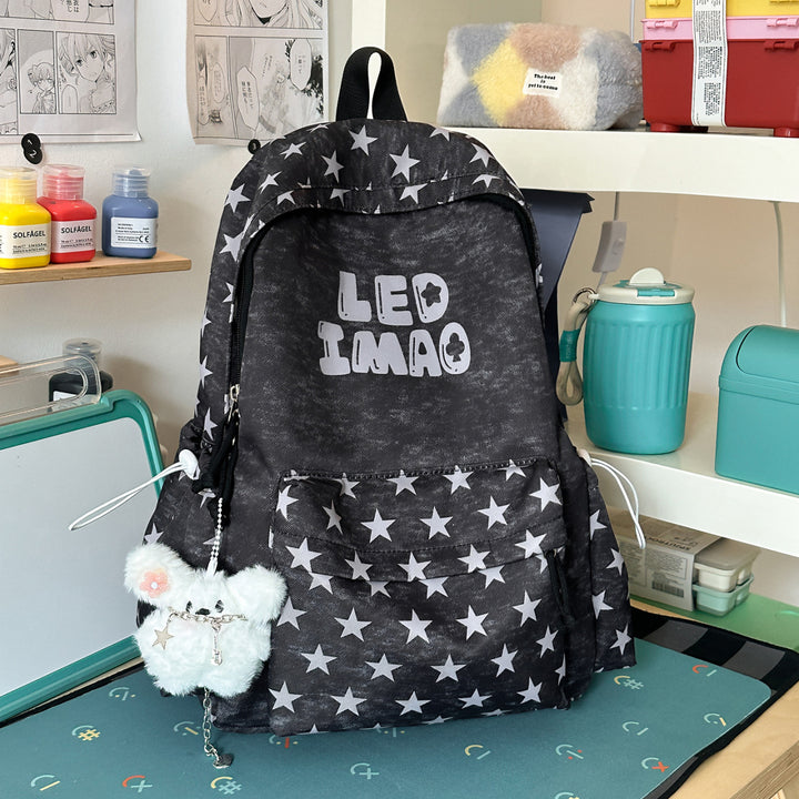 Fun Embroidered Star Print Backpack