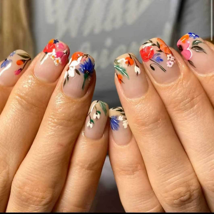 Floral Acrylic Nail Art Set