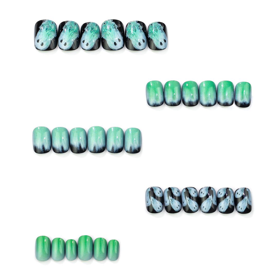 Spooky Ghost-Inspired Press-On Nail Set