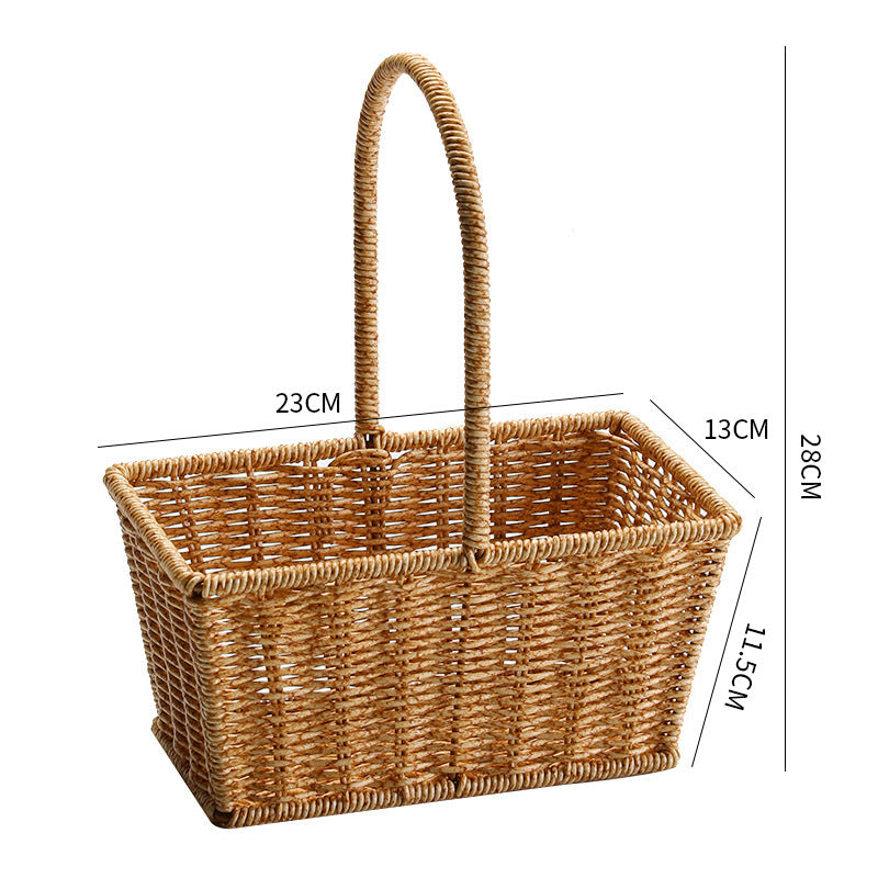 Decorative Woven Storage Basket with Mushroom Emblem Kalsten