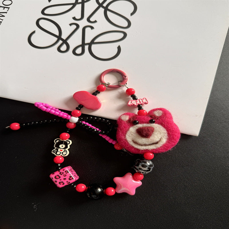 Playful Bear-Themed Charm Keychain Kalsten