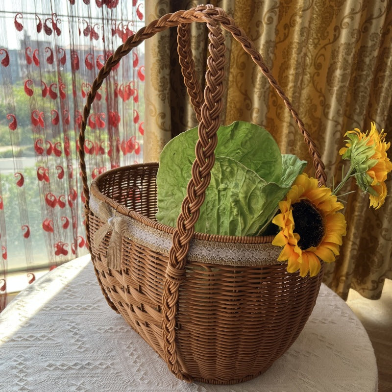 Elegant Woven Picnic Basket Kalsten
