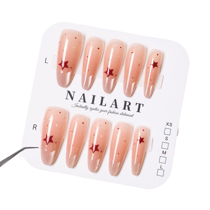 Decorative Star-Accented Press-On Nail Set Kalsten