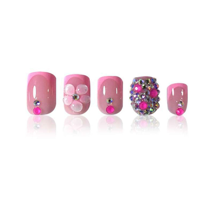 Decorative 3D Floral Press-On Nail Art Kalsten