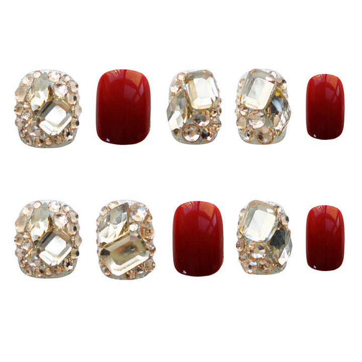 Glamorous Crystal-Embellished Press-On Nails