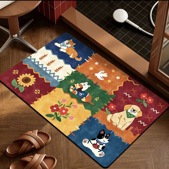 Playful Cat-Themed Indoor Mat