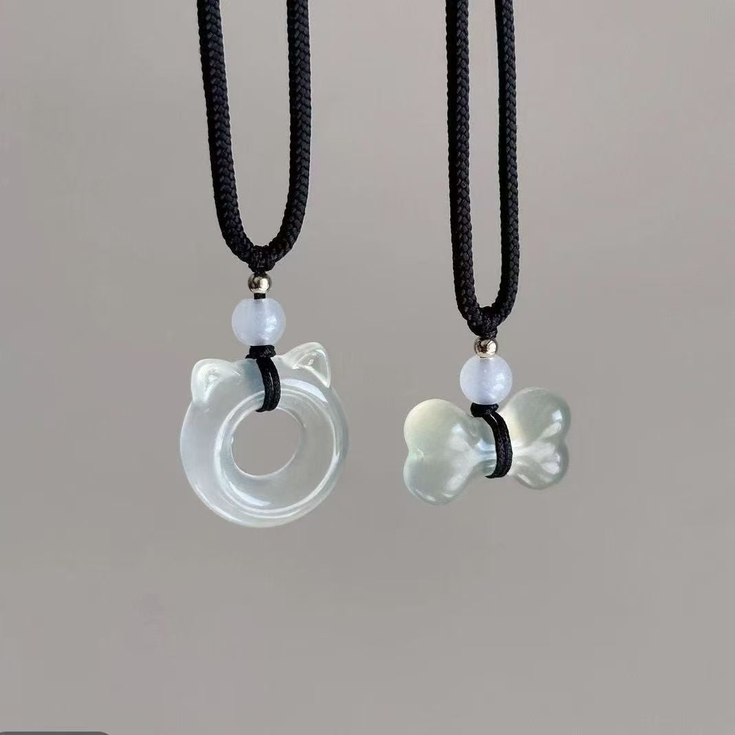 Cute Cat and Bone Pendant Necklace Kalsten