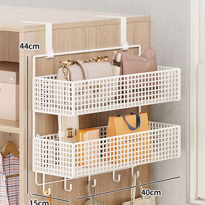 Overdoor Mesh Storage Organizer with Hooks