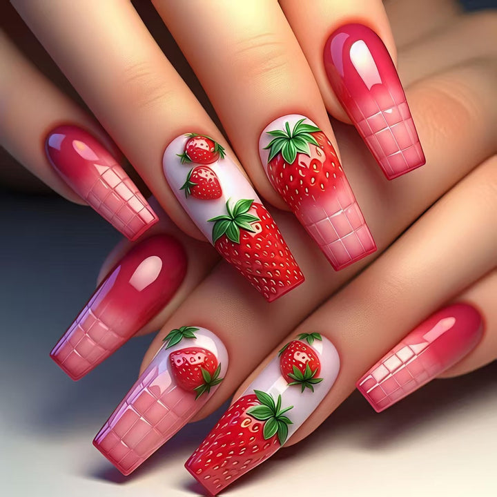 Strawberry-Themed Nail Art Designs Kalsten
