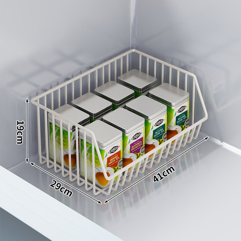 Two-Tier Refrigerator Wire Slide-Out Storage Basket Organizer with Stackable Removable Bins