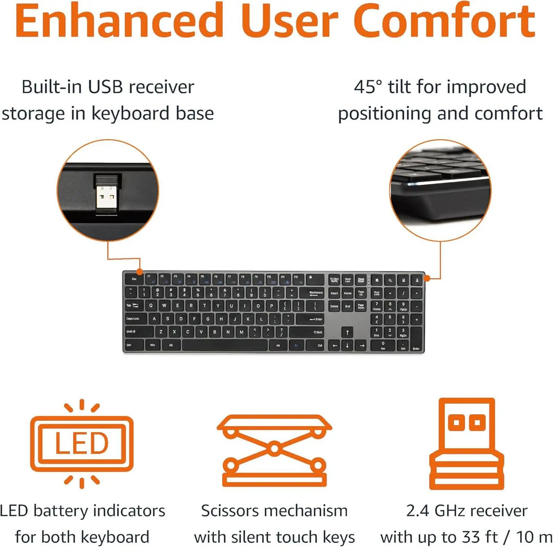 Ergonomic Wireless Keyboard and Mouse Set Kalsten