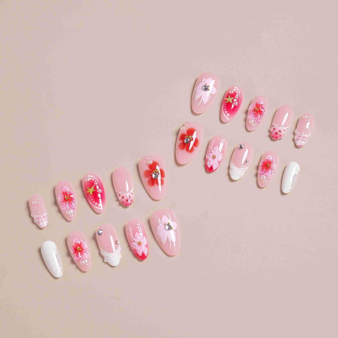 Elegant Floral Design Press-On Nail Set Kalsten