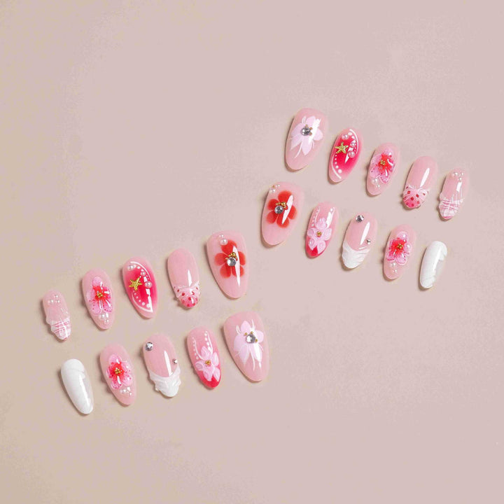 Elegant Floral Design Press-On Nail Set Kalsten