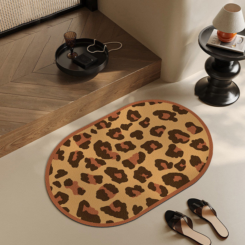 Decorative Leopard Print Bath Mat