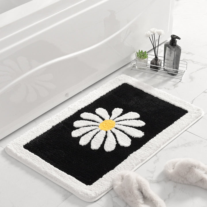 Floral Patterned Plush Bath Mat Kalsten