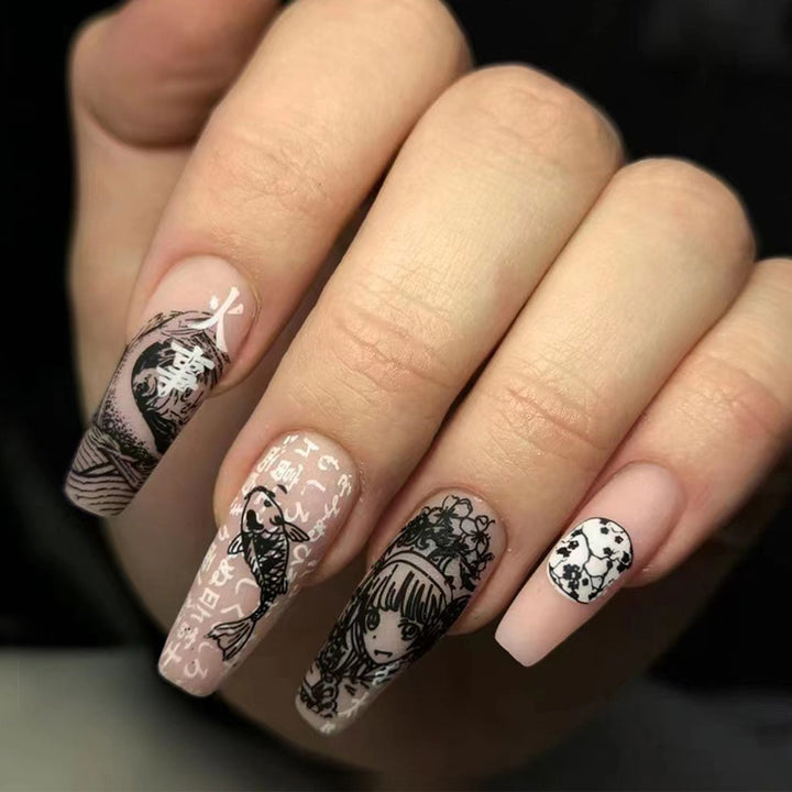 Nail art with heart and lip designs Kalsten