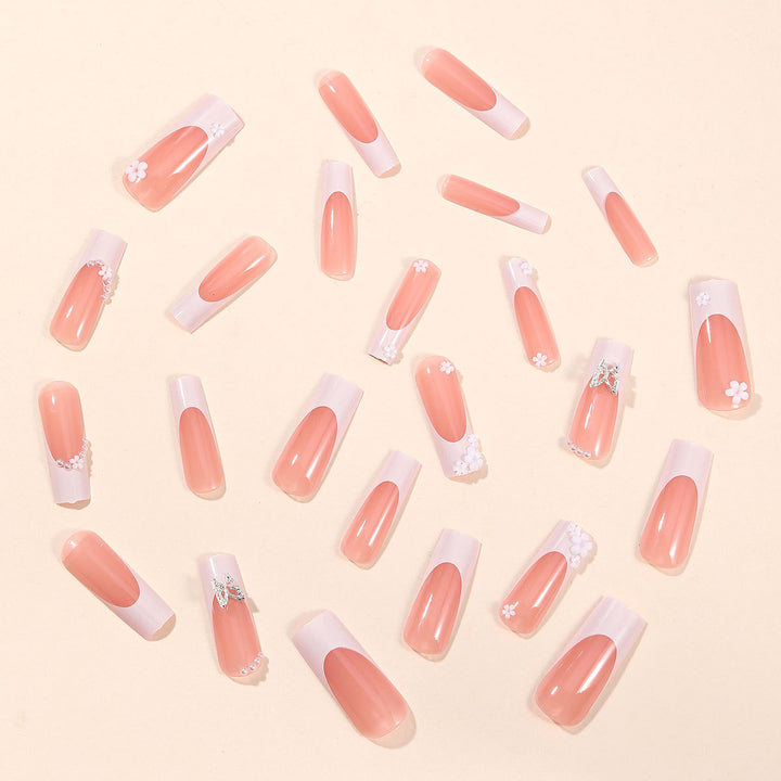Elegant Floral Accent Acrylic Nail Art Extensions Kalsten