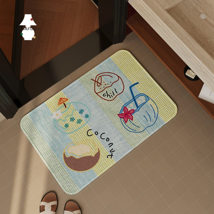 Floral Themed Bathroom Rug Kalsten