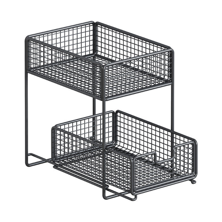 Two-Tier Pull-Out Mesh Cabinet Drawer Organizer for Handbags and Accessories