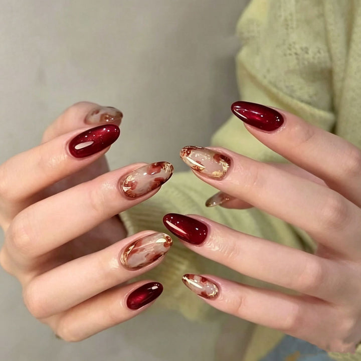 Elegant Press-On Nail Tips with Decorative Bow Kalsten