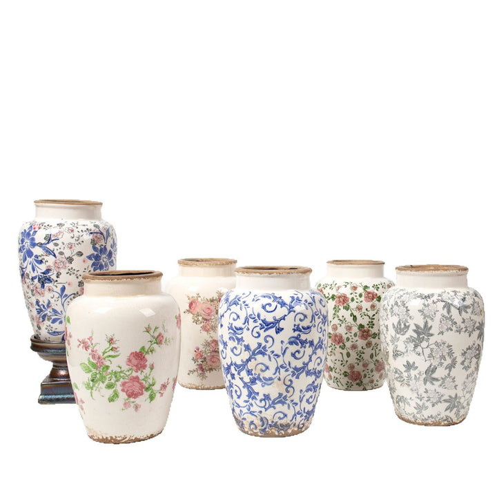 Floral Ceramic Vase with Artistic Design Kalsten